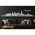 Bielefeld Horizont Wandaufkleber, 130 x 30 cm, Selbstklebende Vinylfolie, Hergestellt in Deutschland (Weiß)