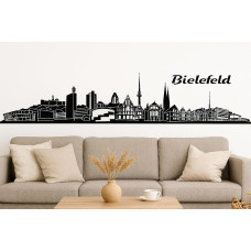Bielefeld Horizont Wandaufkleber, 130 x 30 cm, Selbstklebende Vinylfolie, Hergestellt in Deutschland (Schwarz)