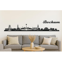 Bochum Horizont Wandaufkleber, 130 x 30 cm, Selbstklebende Vinylfolie, Hergestellt in Deutschland (Schwarz)