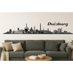 Duisburg Horizont Wandaufkleber, 130 x 30 cm, Selbstklebende Vinylfolie, Hergestellt in Deutschland (Schwarz)