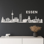 Essen Horizont Wandaufkleber, 130 x 30 cm, Selbstklebende Vinylfolie, Hergestellt in Deutschland (Weiß)