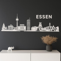 Essen Horizont Wandaufkleber, 130 x 30 cm, Selbstklebende Vinylfolie, Hergestellt in Deutschland (Weiß)