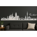 Frankfurt Horizont Wandaufkleber, 130 x 30 cm, Selbstklebende Vinylfolie, Hergestellt in Deutschland (Weiß)