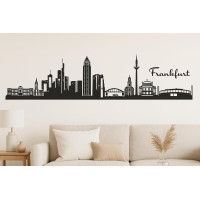 Frankfurt Horizont Wandaufkleber, 130 x 30 cm, Selbstklebende Vinylfolie, Hergestellt in Deutschland (Schwarz)