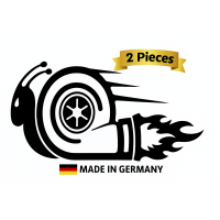 Turbo Schnecke Aufkleber – 2er Set  – Auto Tuning Sticker – Made in Germany (Schwarz)
