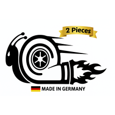 Turbo Schnecke Aufkleber – 2er Set  – Auto Tuning Sticker – Made in Germany (Schwarz)