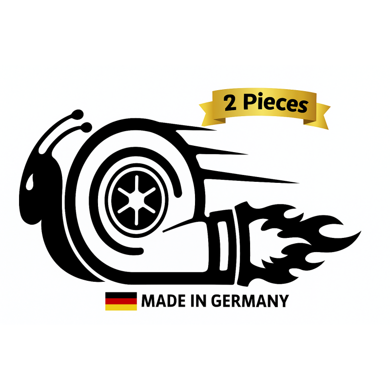 Turbo Schnecke Aufkleber – 2er Set  – Auto Tuning Sticker – Made in Germany (Schwarz)