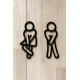 Tafeln für die Toilette „WC“ aus Holz • Figuren Mann und Frau • Dekor für die Tür des Badezimmers • Naturholz Made in Germany