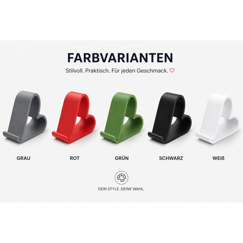 Herzförmiger Handyhalter – Stabiler Smartphone-Ständer für Tisch, Büro & Alltag – Rutschfest, Kompakt & Universell für iPhone & Android