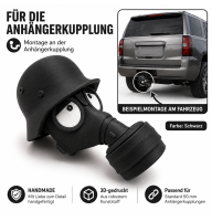 AnhängerKupplung Schutzkappe Gasmaske Helm 3D-gedruckt – lustige Abdeckung für Anhängerkupplung (Schwarz)