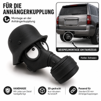 AnhängerKupplung Schutzkappe Gasmaske Helm 3D-gedruckt – lustige Abdeckung für Anhängerkupplung (Schwarz)