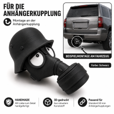 AnhängerKupplung Schutzkappe Gasmaske Helm 3D-gedruckt – lustige Abdeckung für Anhängerkupplung (Schwarz)