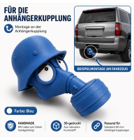 AnhängerKupplung Schutzkappe Gasmaske Helm 3D-gedruckt – lustige Abdeckung für Anhängerkupplung (Blau)