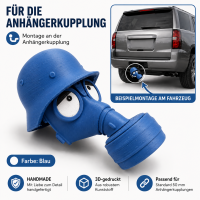 AnhängerKupplung Schutzkappe Gasmaske Helm 3D-gedruckt – lustige Abdeckung für Anhängerkupplung (Blau)