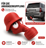 AnhängerKupplung Schutzkappe Gasmaske Helm 3D-gedruckt – lustige Abdeckung für Anhängerkupplung (Rot)