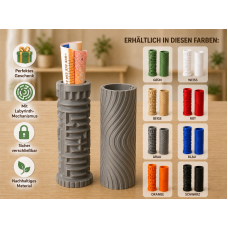 Labyrinth Geldgeschenk Safe – Rätsel Geschenkbox für Geld & Gutscheine – 3D Gedruckter Geheim-Safe als originelles Geschenk (Grau)