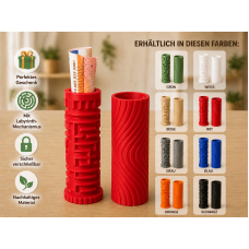 Labyrinth Geldgeschenk Safe – Rätsel Geschenkbox für Geld & Gutscheine – 3D Gedruckter Geheim-Safe als originelles Geschenk (Rot)