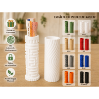 Labyrinth Geldgeschenk Safe – Rätsel Geschenkbox für Geld & Gutscheine – 3D Gedruckter Geheim-Safe als originelles Geschenk (Weiß)