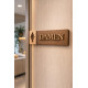 3D WC Schild Nussbaum Dunkel Holz - Toilettenschild mit WC Damen (27x9cm) für stilvolle Türbeschilderung