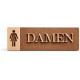 3D WC Schild Nussbaum Dunkel Holz - Toilettenschild mit WC Damen (27x9cm) für stilvolle Türbeschilderung