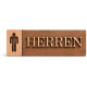 3D WC Schild Nussbaum Dunkel Holz - Stilvolles Toilettenschild mit WC Herren (27x9cm) für elegante Türbeschilderung