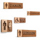 3D WC Schild Dunkel Nussbaum Holz – Elegantes Toilettenschild Set für stilvolle Türbeschilderungen