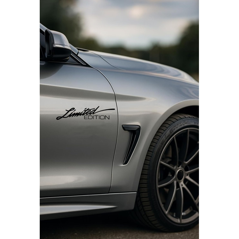 4 Stück Aufkleber "Limited Edition" – 4×12 cm – Motorrad Auto Sticker (Schwarz)