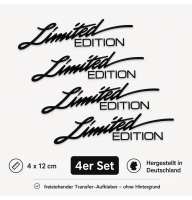 4 Stück Aufkleber "Limited Edition" – 4×12 cm – Motorrad Auto Sticker (Schwarz)