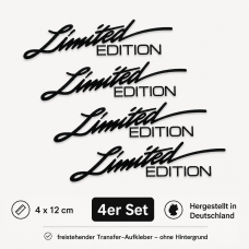4 Stück Aufkleber "Limited Edition" – 4×12 cm – Motorrad Auto Sticker (Schwarz)