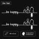 Snoopy & Woodstock Aufkleber Set "Be Happy" – 2 Stück – Schwarze Motorrad & Auto Sticker (9x29 cm)