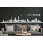 Duisburg Horizon Wall Sticker, 130 x 30 cm, Self-adhesive Vinyl Film, Made in Germany (White)