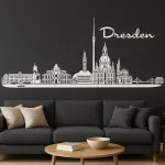 Dresden Horizon Wall Sticker, 130 x 30 cm, Self-adhesive Vinyl Film, Made in Germany (White)