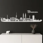 Bremen Horizon Wall Sticker, 130 x 30 cm, Self-adhesive Vinyl Film, Made in Germany (White)