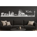 Cologne Horizon Wall Sticker, 130 x 30 cm, Self-adhesive Vinyl Film, Made in Germany (White)