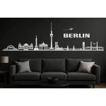 Berlin Horizon Wall Sticker, 130 x 30 cm, Self-adhesive Vinyl Film, Made in Germany (White)
