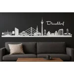Düsseldorf Horizon Wall Sticker, 130 x 30 cm, Self-adhesive Vinyl Film, Made in Germany (White)