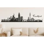 Frankfurt Horizont Wandaufkleber, 130 x 30 cm, Selbstklebende Vinylfolie, Hergestellt in Deutschland (Schwarz)